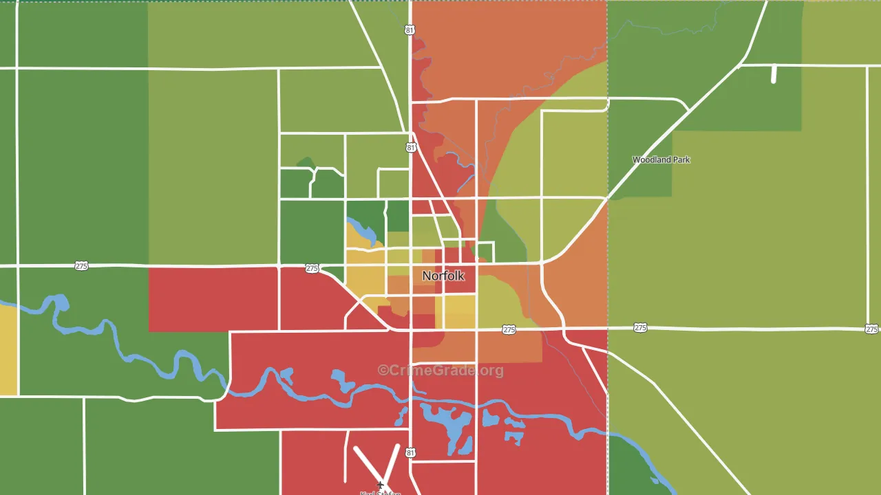 68701, NE Map of Theft Rates