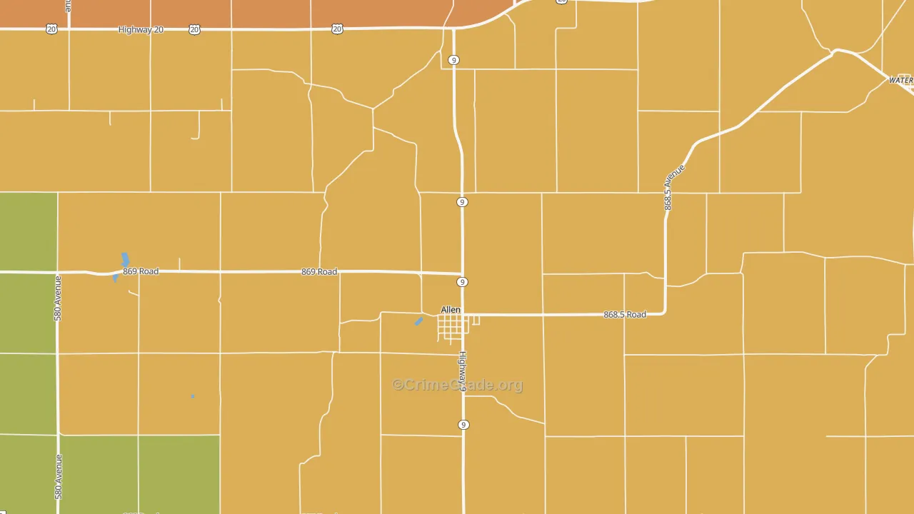 68710, NE Map of Theft Rates