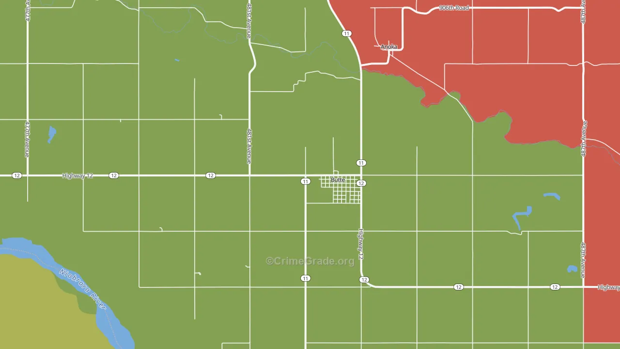 68722, NE Map of Theft Rates