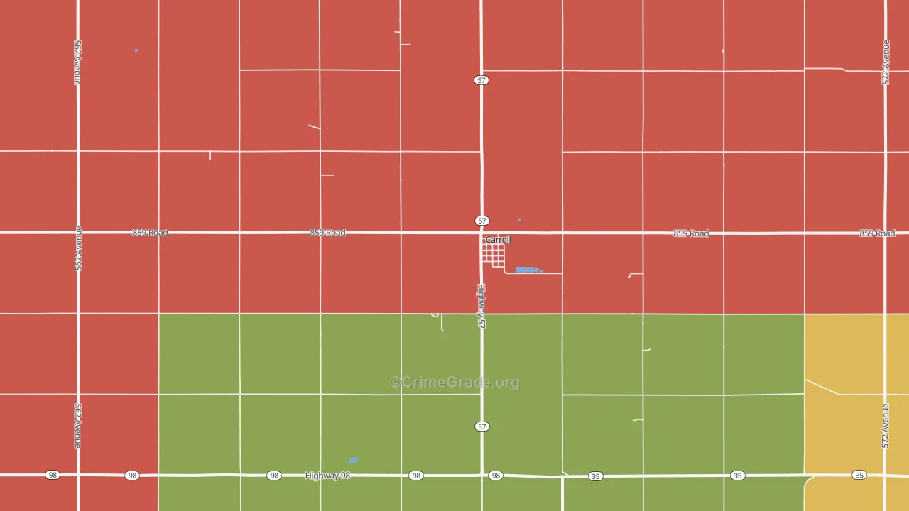 68723, NE Map of Theft Rates