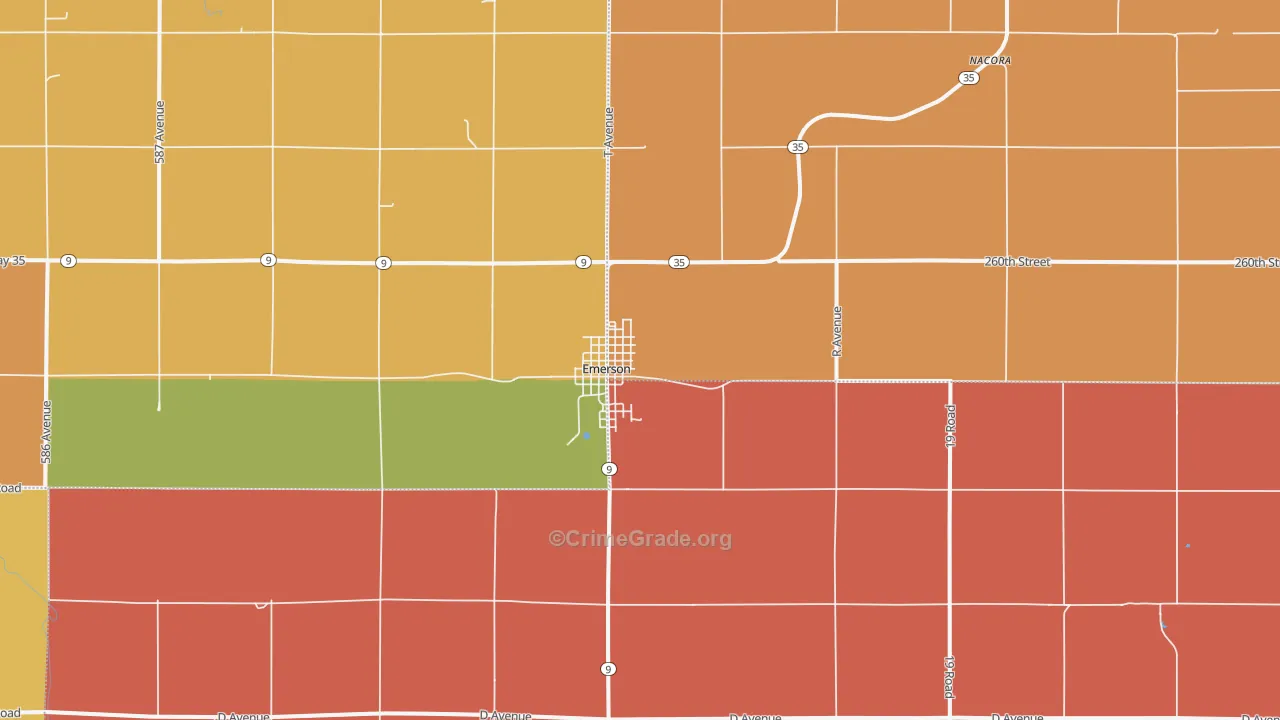 68733, NE Map of Theft Rates