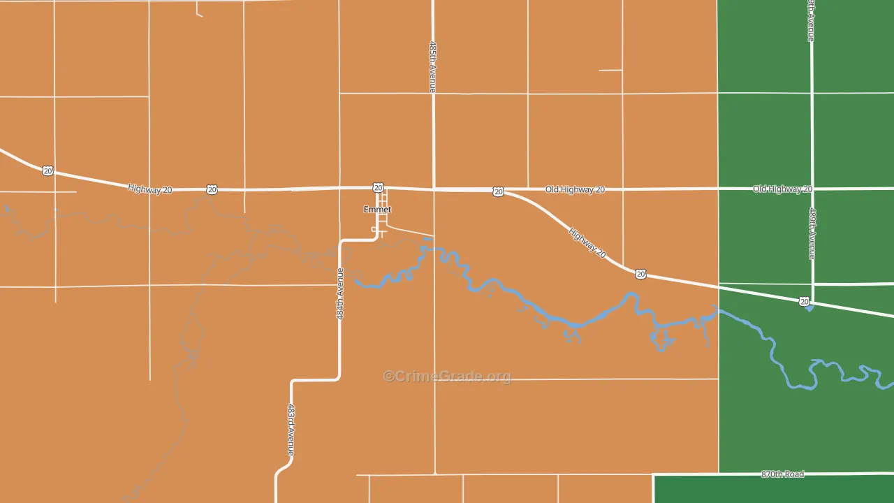 68734, NE Map of Theft Rates