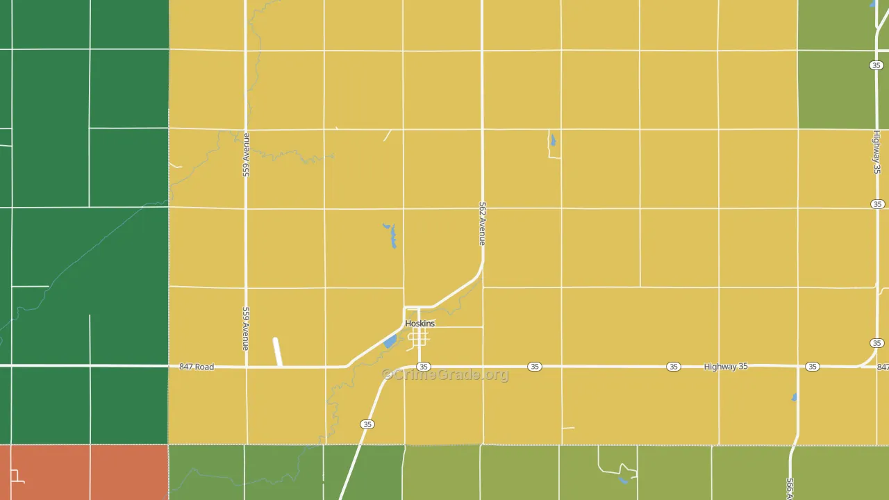 68740, NE Map of Theft Rates