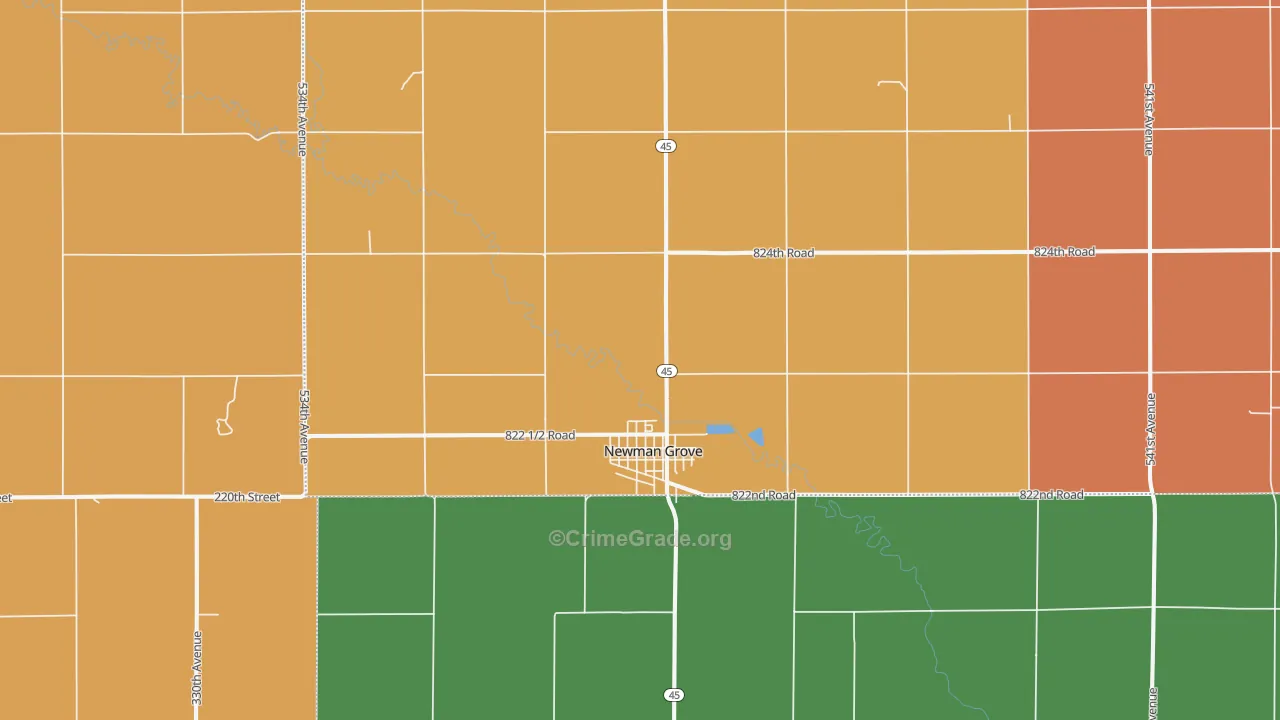 68758, NE Map of Theft Rates