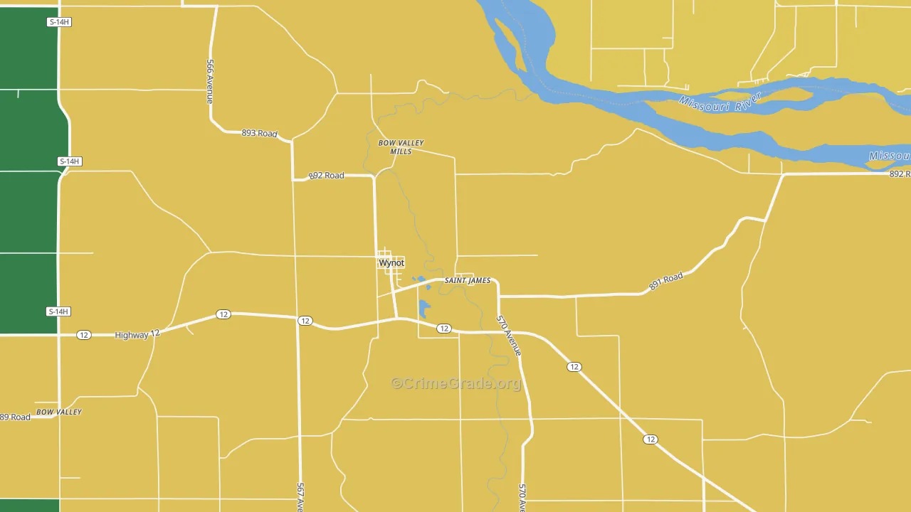 68792, NE Map of Theft Rates