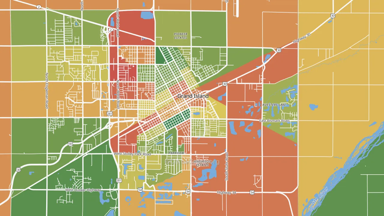 68801, NE Map of Theft Rates
