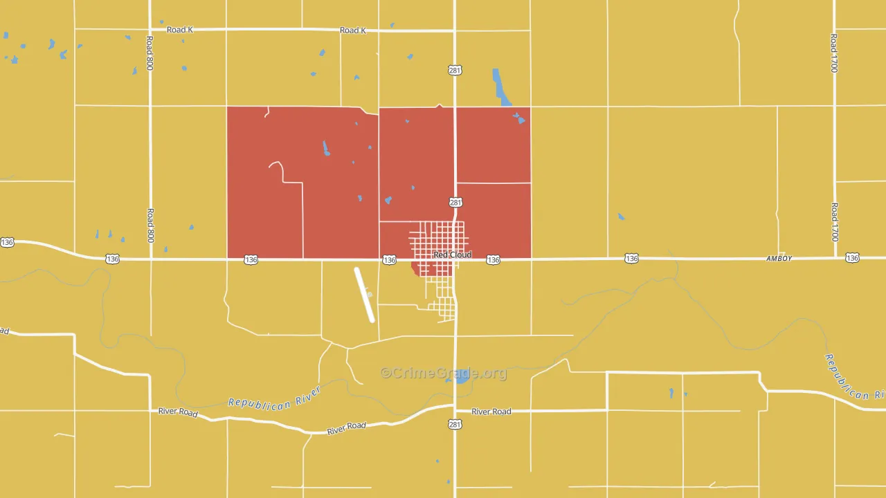 68970, NE Map of Theft Rates