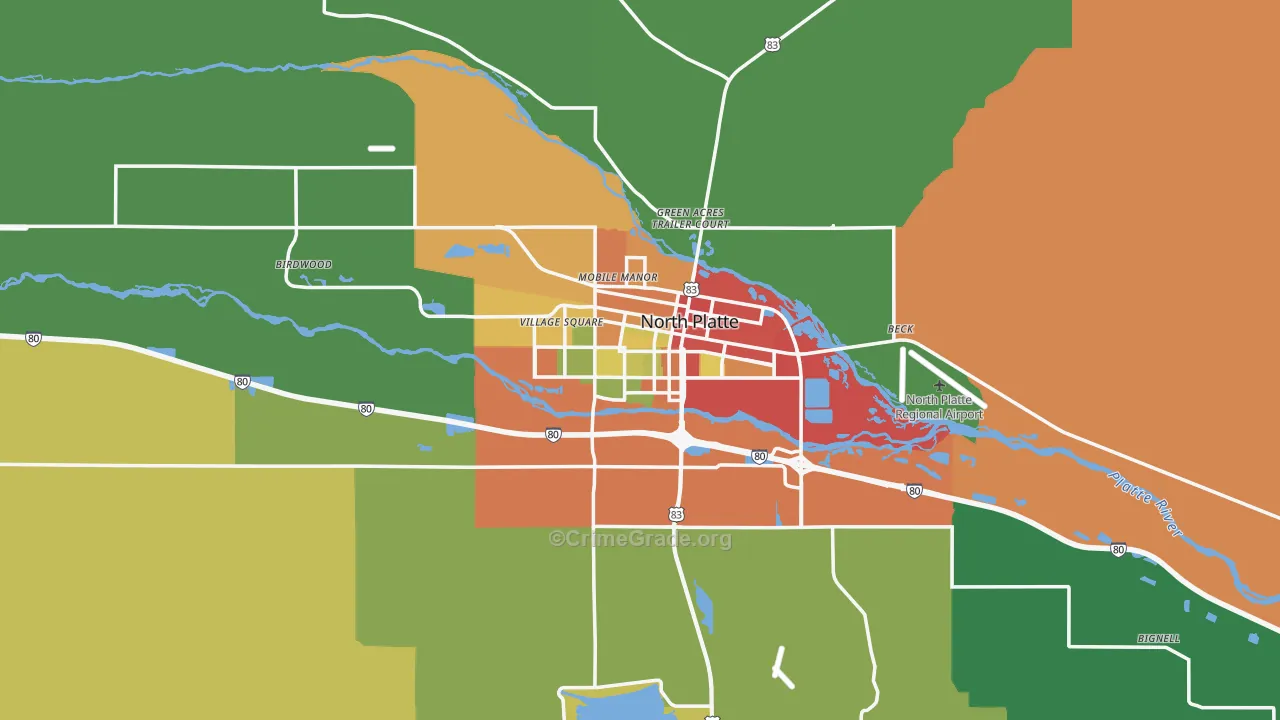 69101, NE Map of Theft Rates