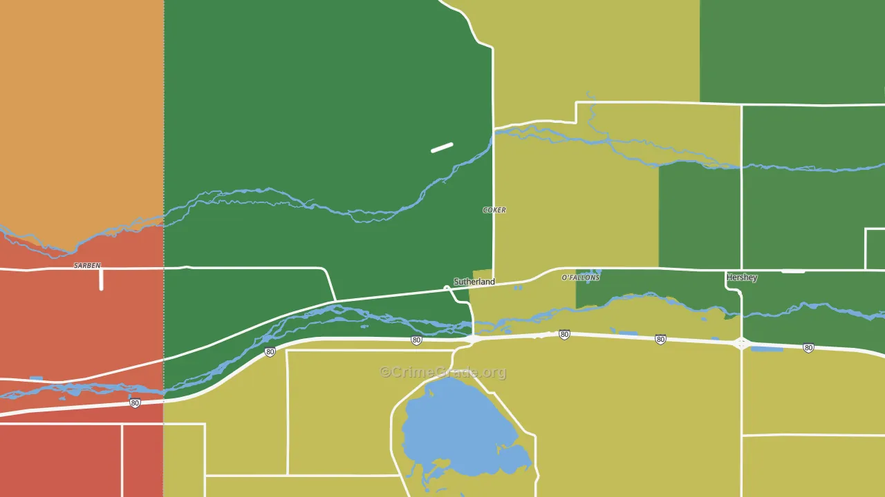 69165, NE Map of Theft Rates