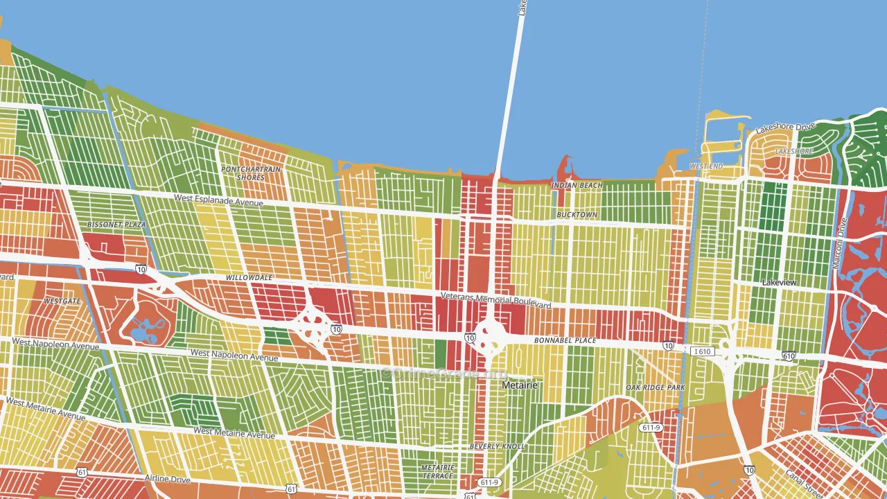 70002, LA Map of Theft Rates