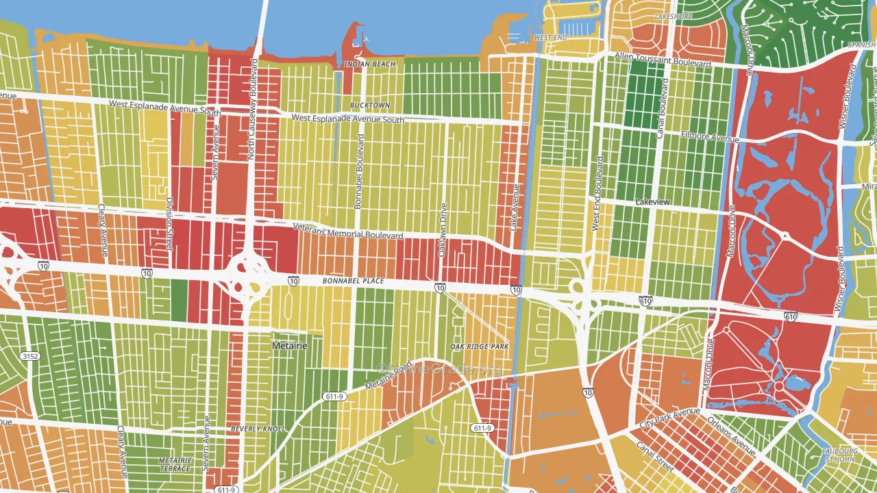 70005, LA Map of Theft Rates