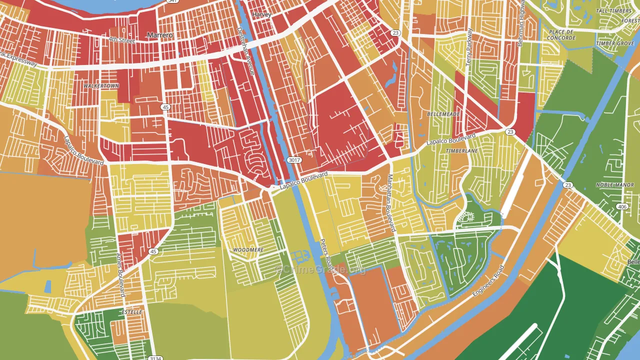 70058, LA Map of Theft Rates