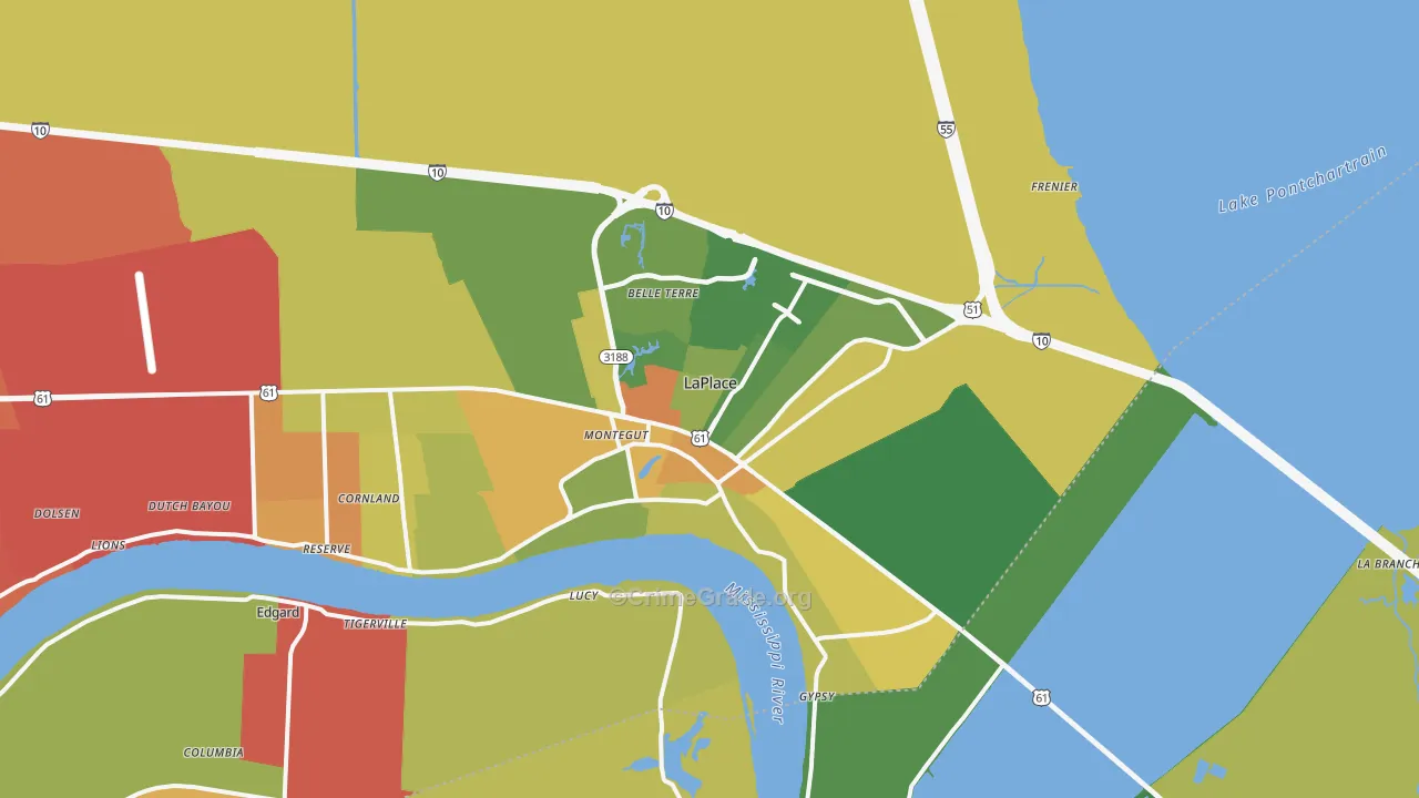 70068, LA Map of Theft Rates