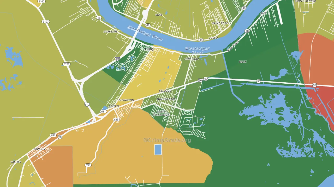 70070, LA Map of Theft Rates