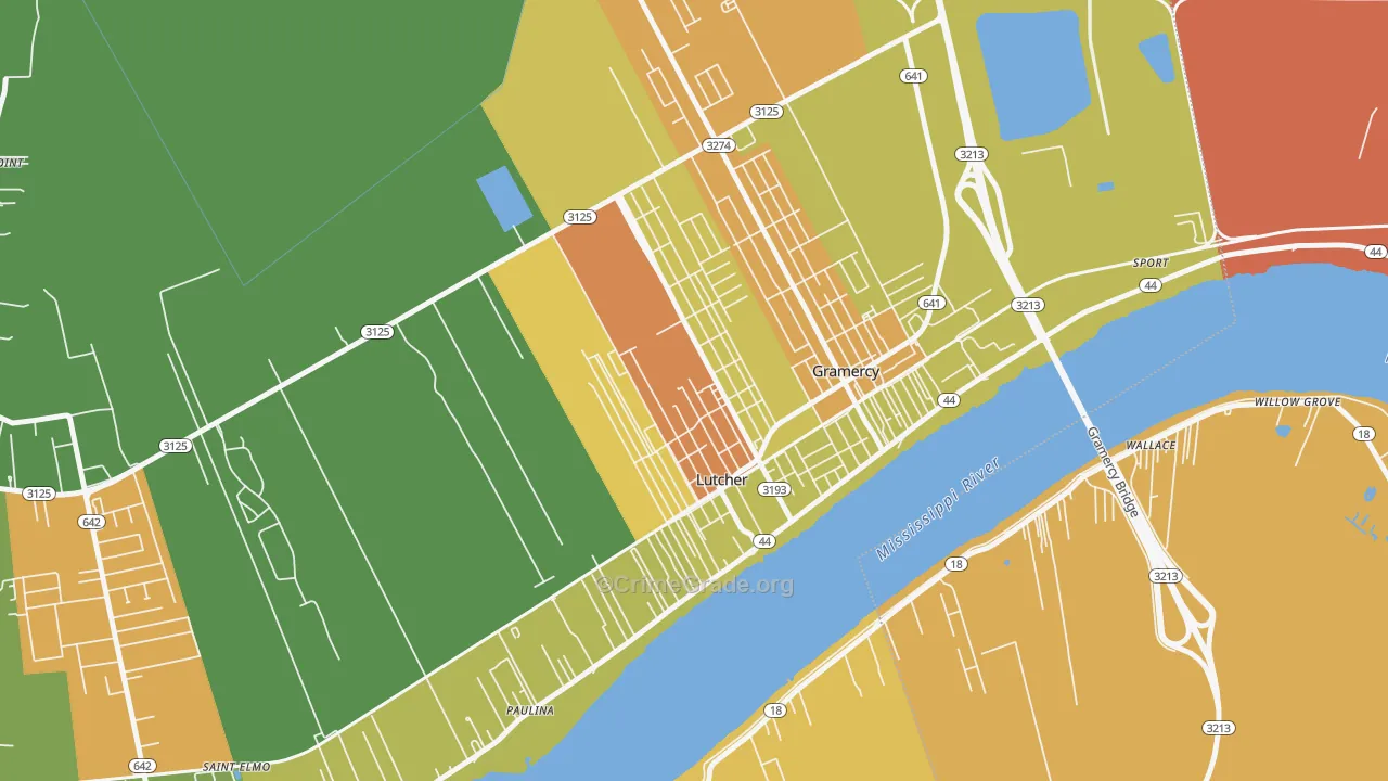70071, LA Map of Theft Rates