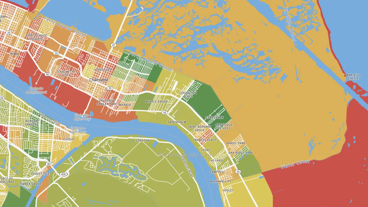 70075, LA Map of Theft Rates
