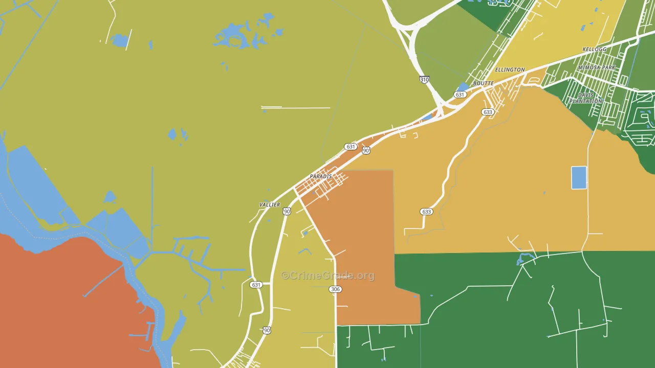 70080, LA Map of Theft Rates