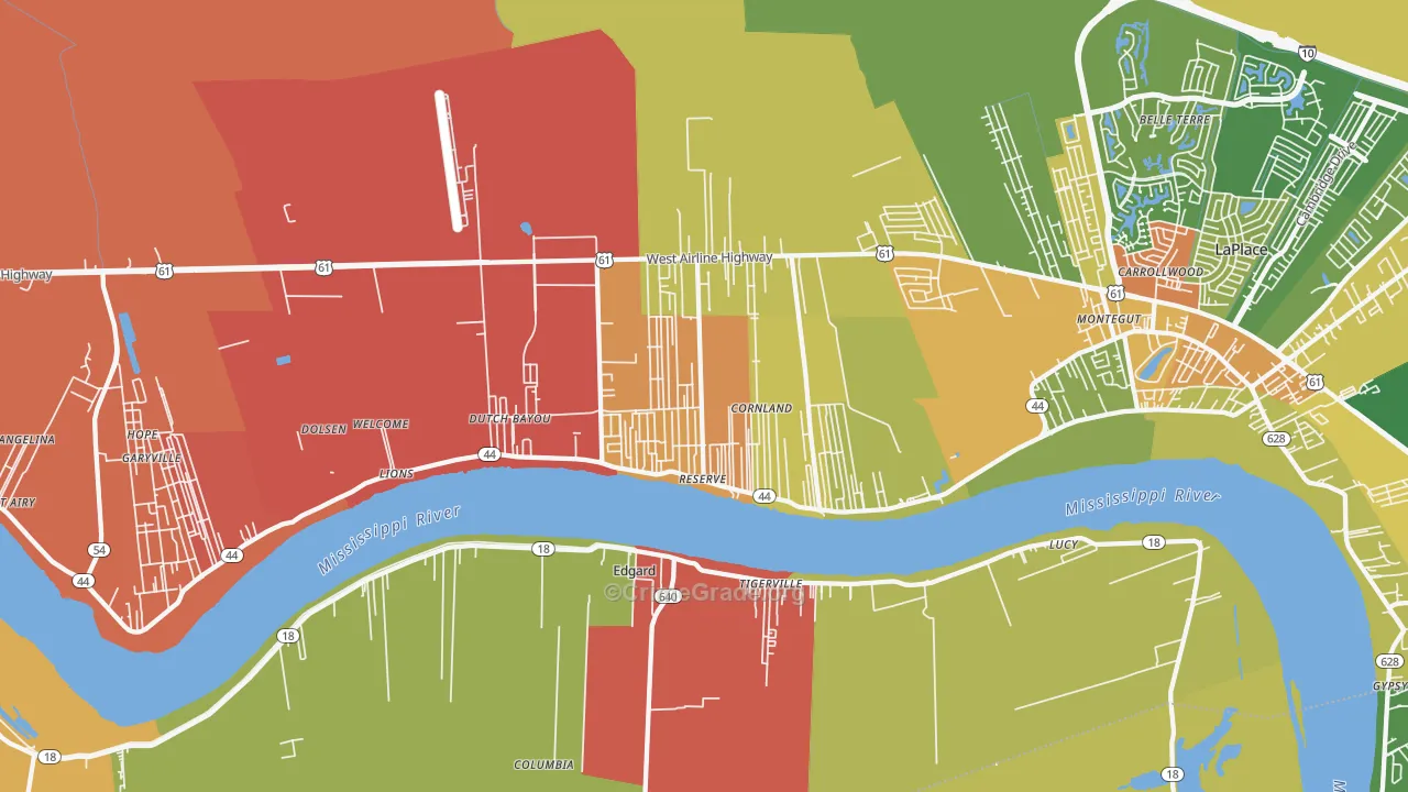 70084, LA Map of Theft Rates