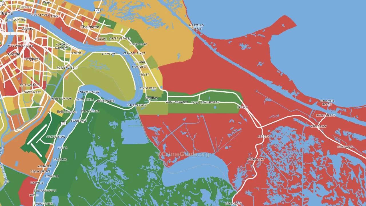 70085, LA Map of Theft Rates