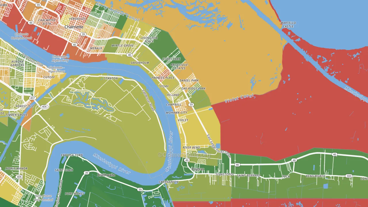 70092, LA Map of Theft Rates