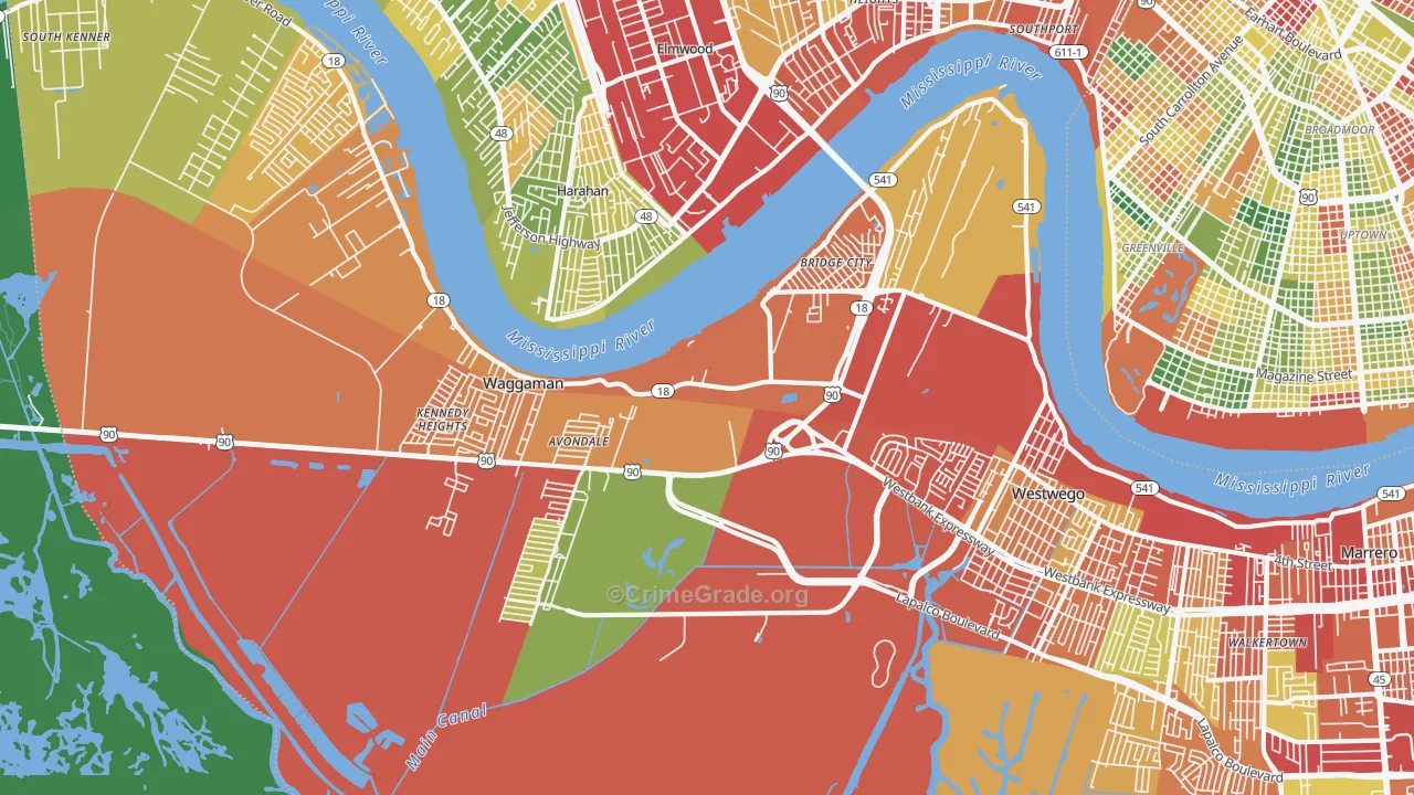 70094, LA Map of Theft Rates