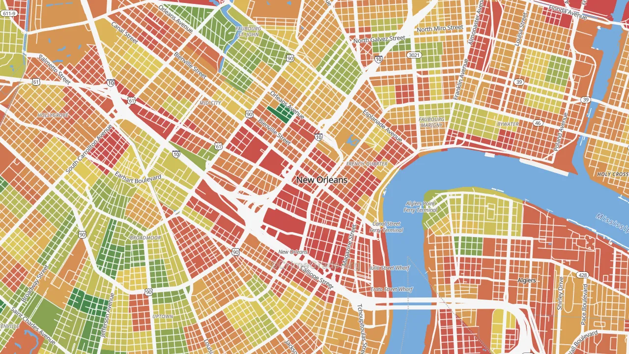 70112, LA Map of Theft Rates
