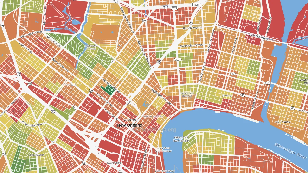 70116, LA Map of Theft Rates