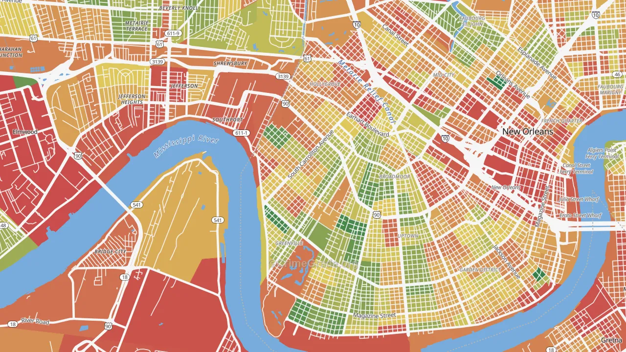 70118, LA Map of Theft Rates