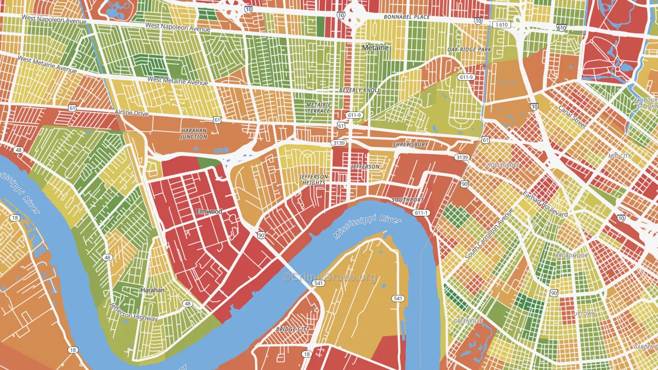 70121, LA Map of Theft Rates