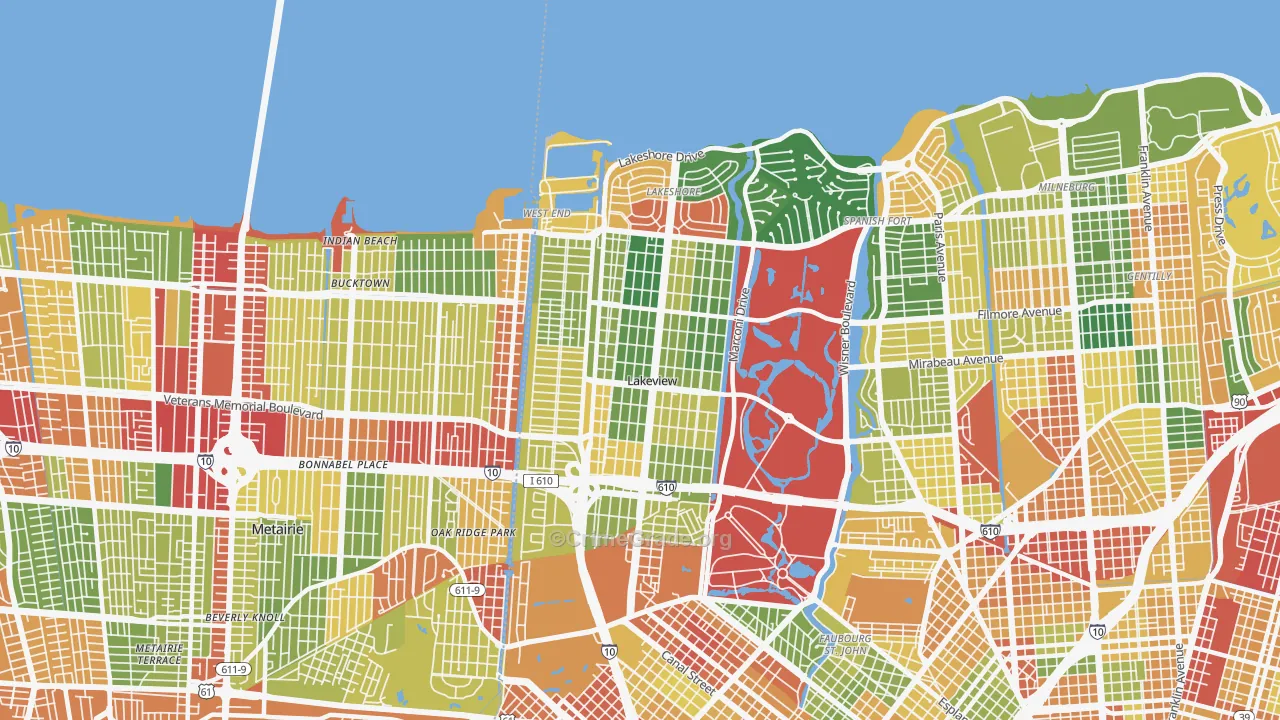 70124, LA Map of Theft Rates