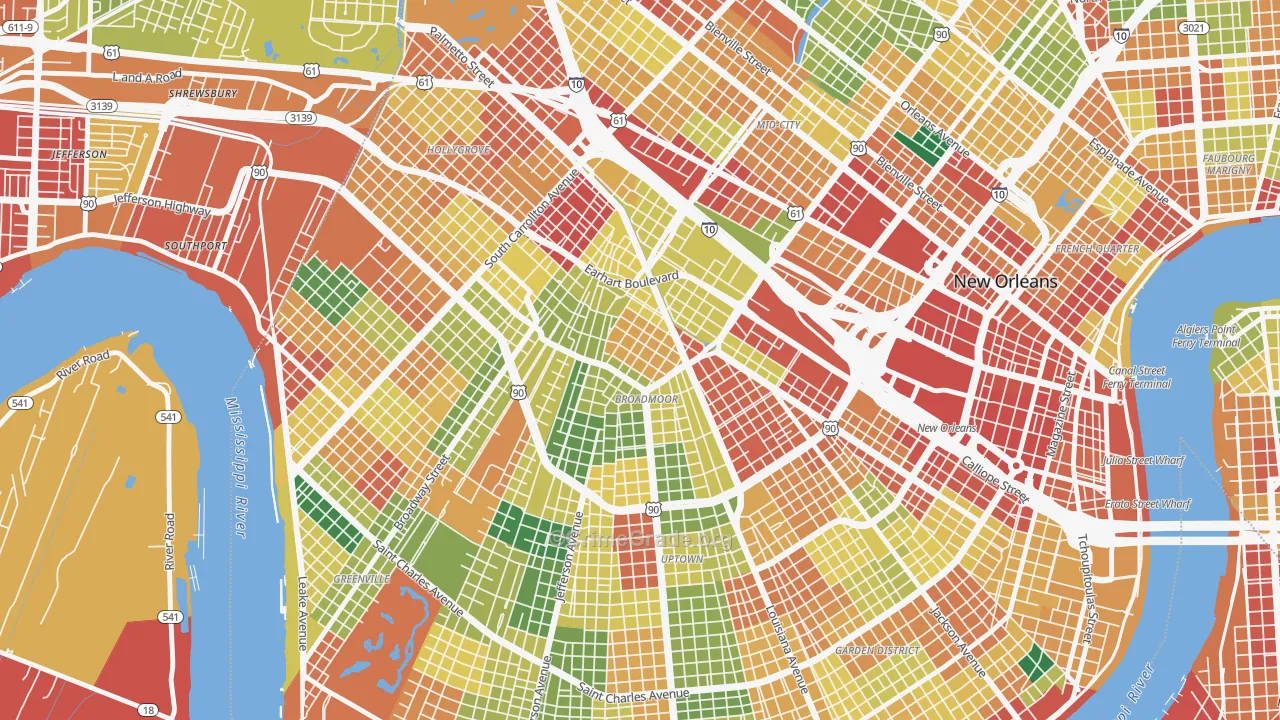 70125, LA Map of Theft Rates