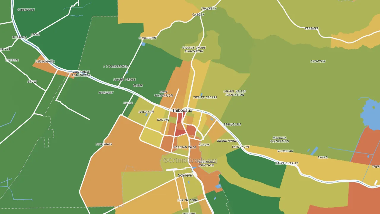 70301, LA Map of Theft Rates