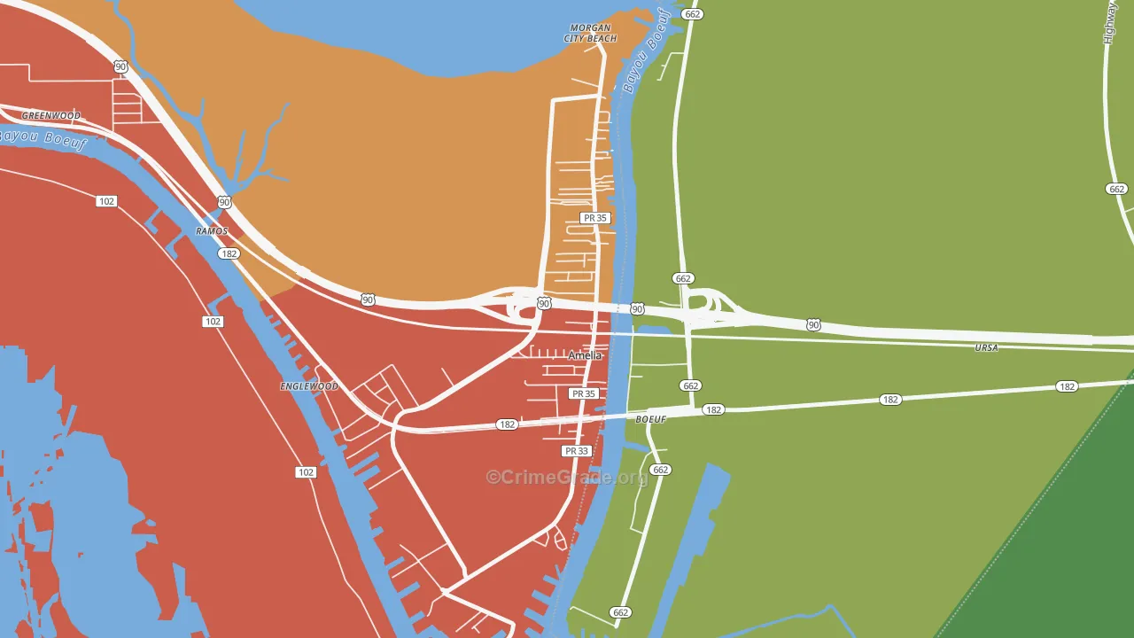 70340, LA Map of Theft Rates