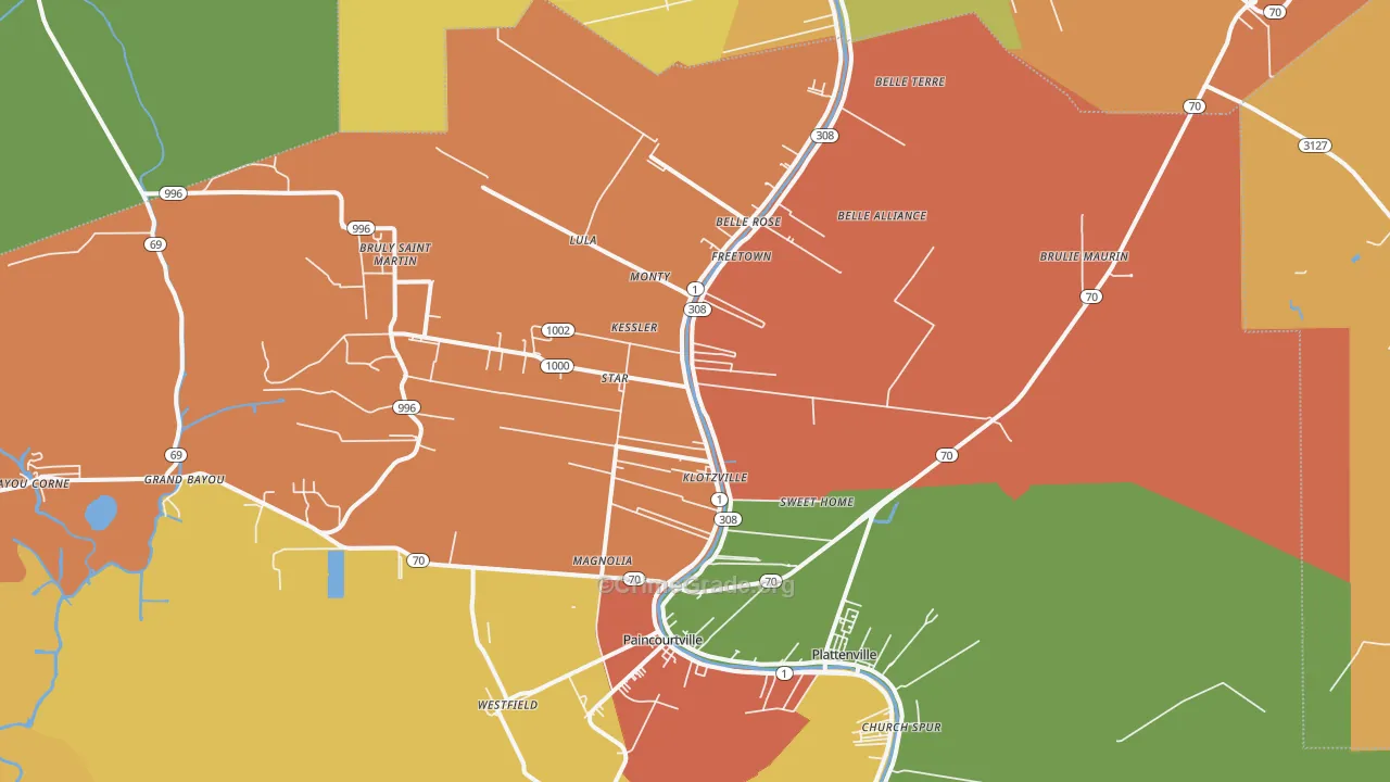 70341, LA Map of Theft Rates