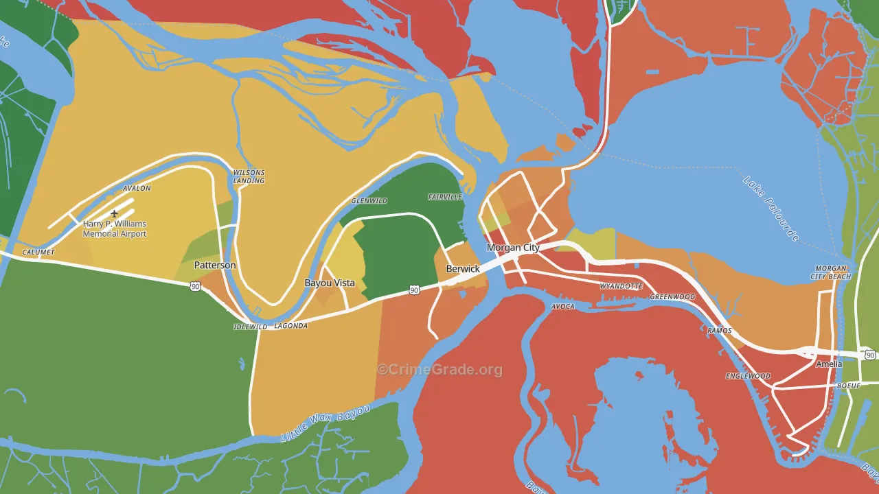 70342, LA Map of Theft Rates