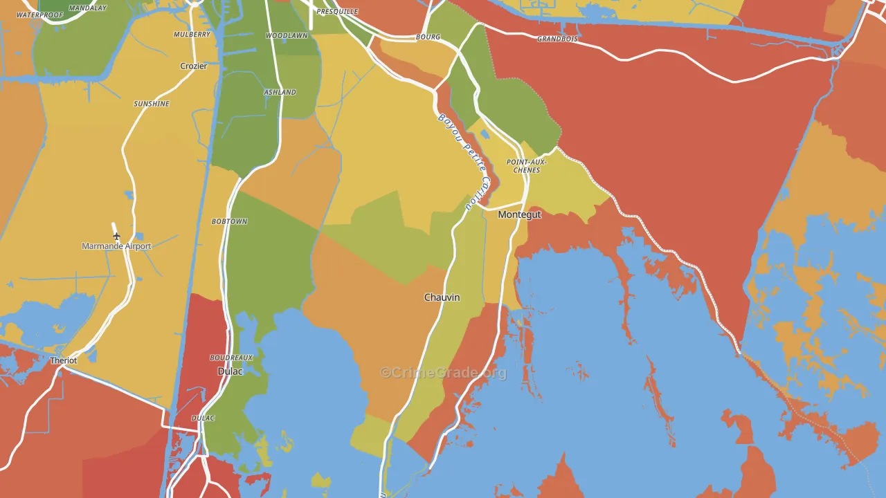 70344, LA Map of Theft Rates