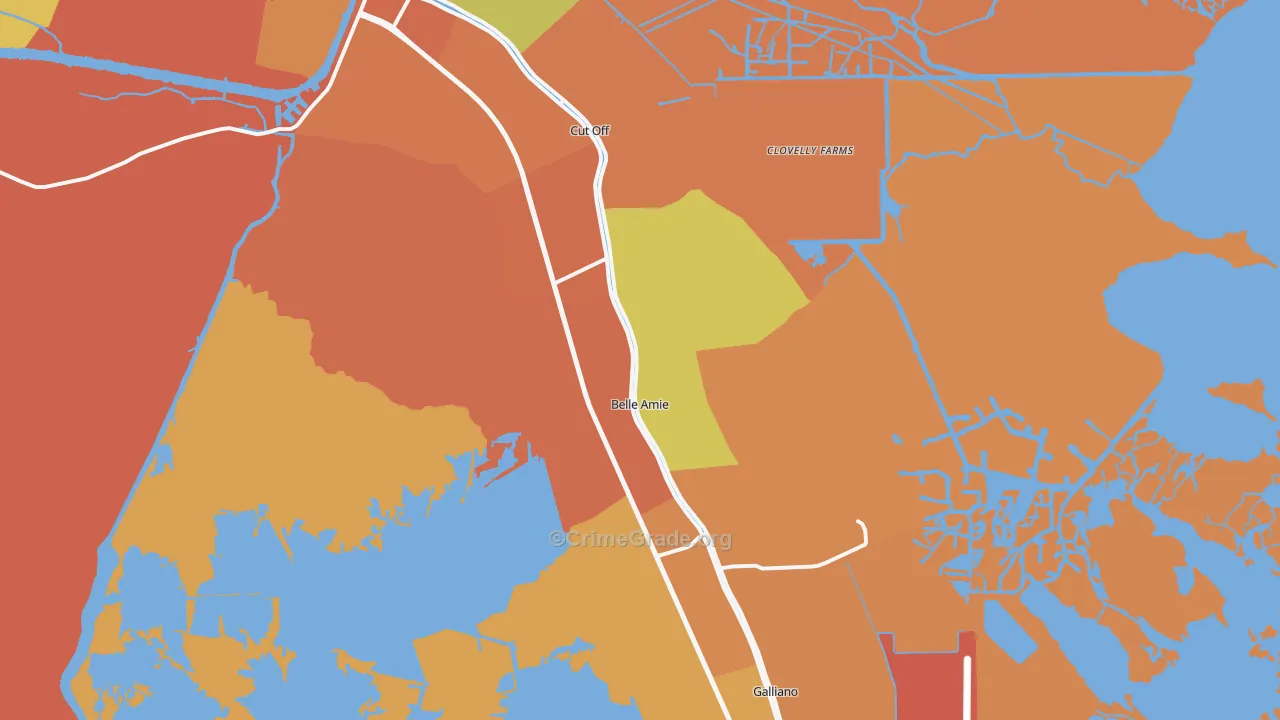 70345, LA Map of Theft Rates