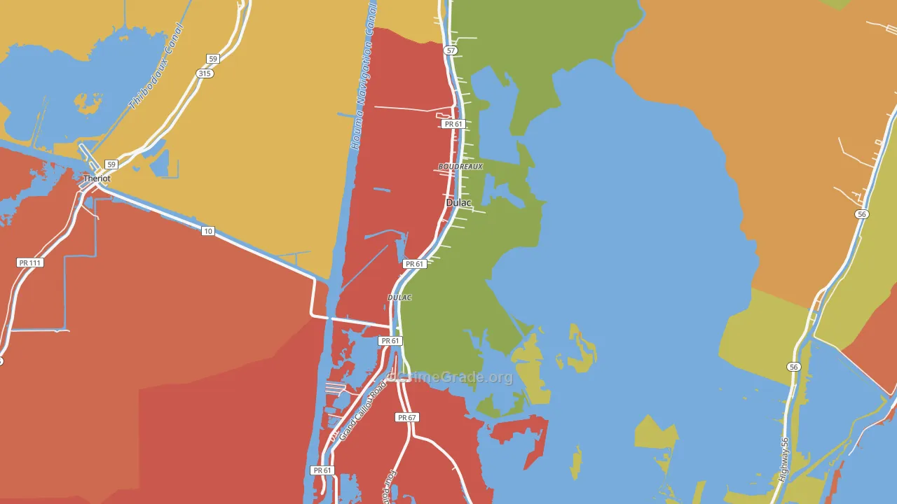 70353, LA Map of Theft Rates