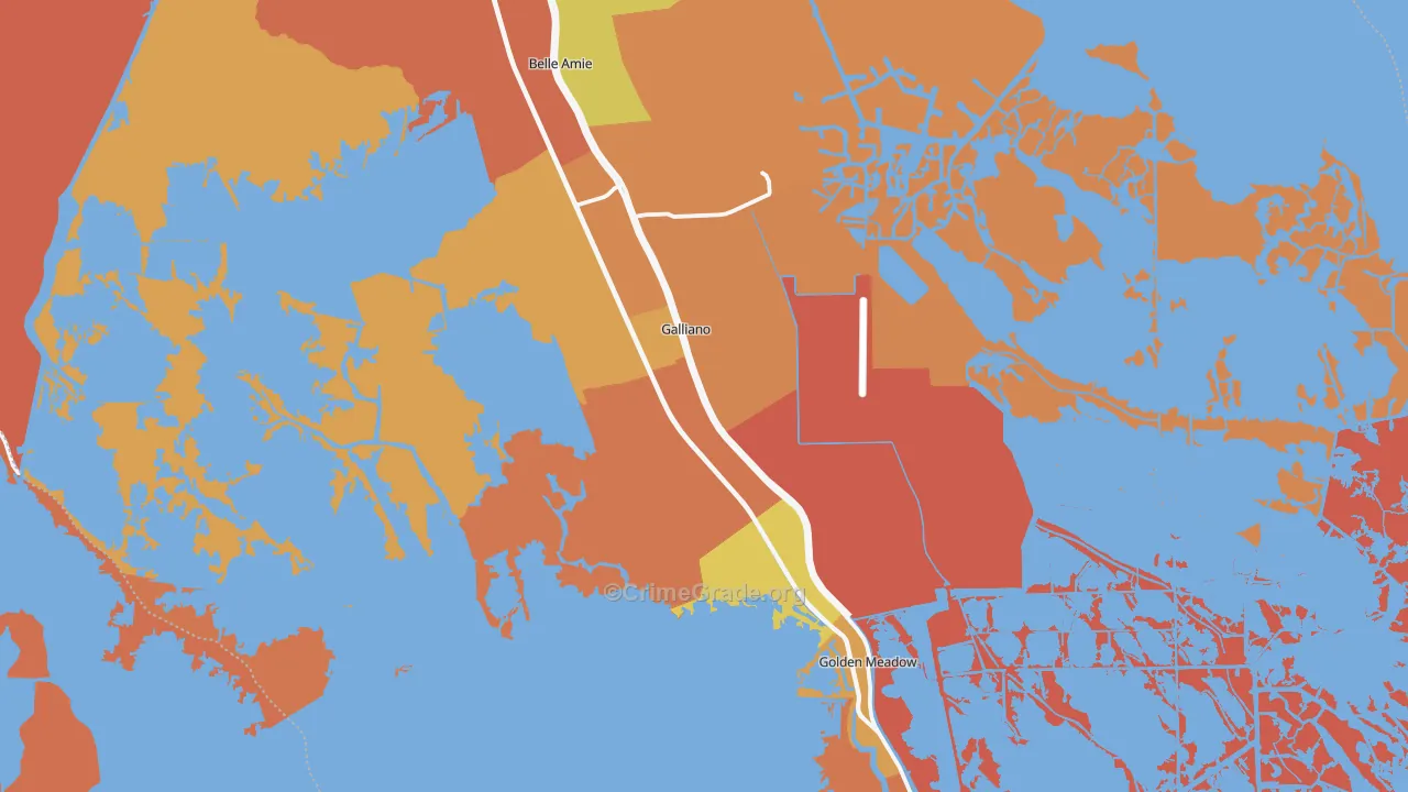 70354, LA Map of Theft Rates