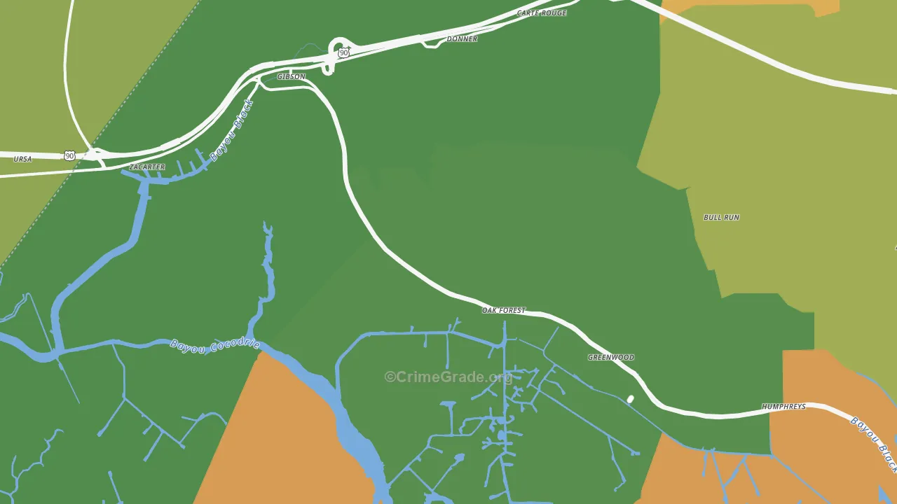 70356, LA Map of Theft Rates