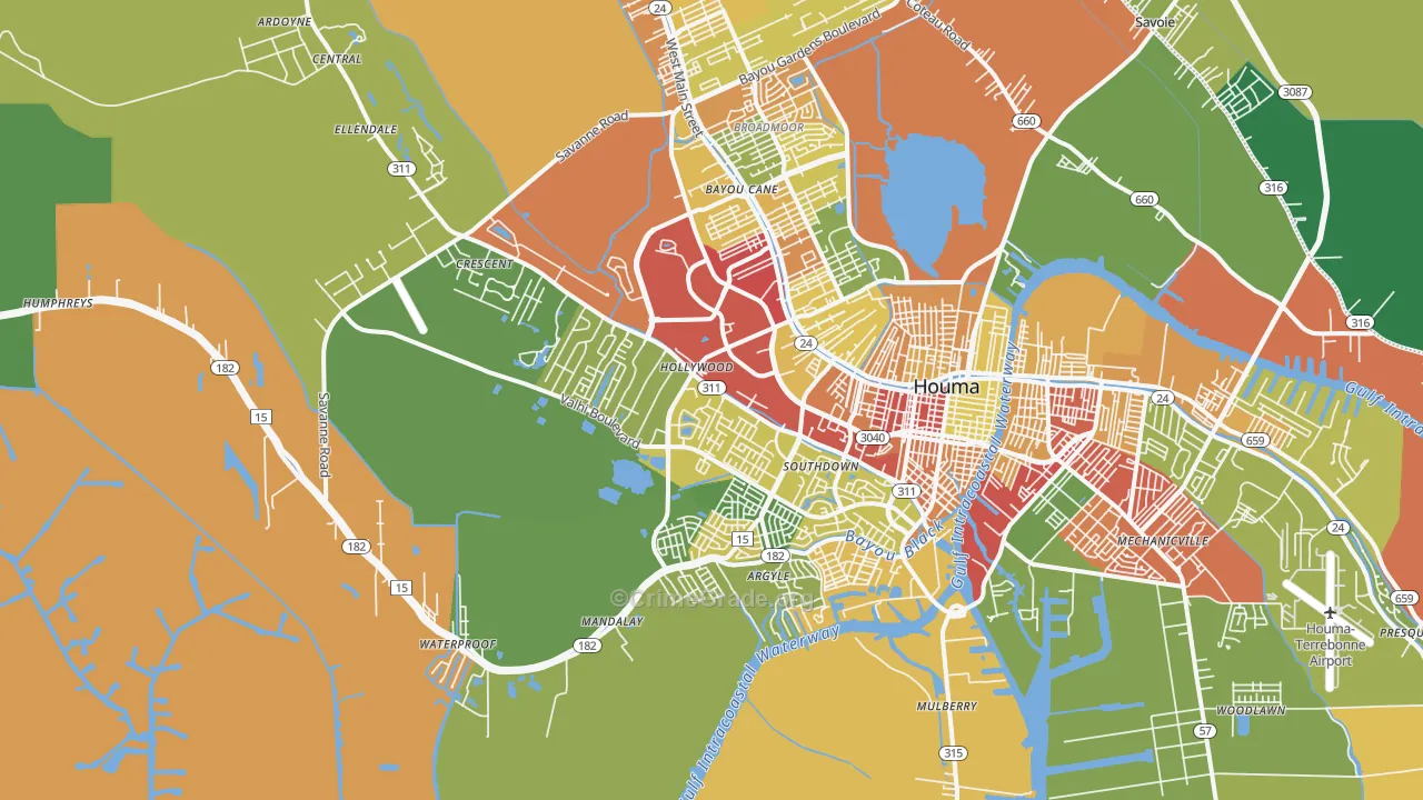 70360, LA Map of Theft Rates