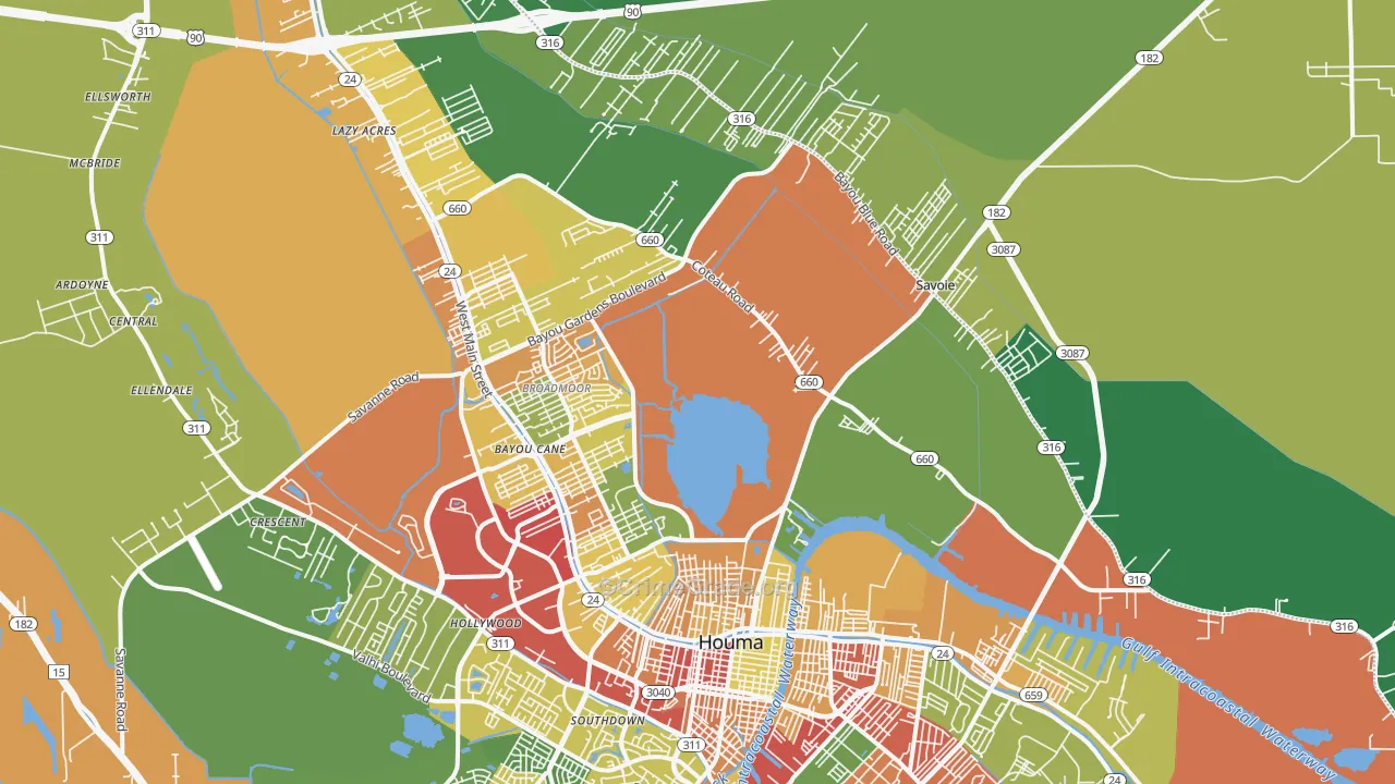 70364, LA Map of Theft Rates