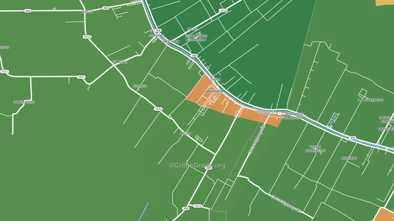 70372, LA Map of Theft Rates