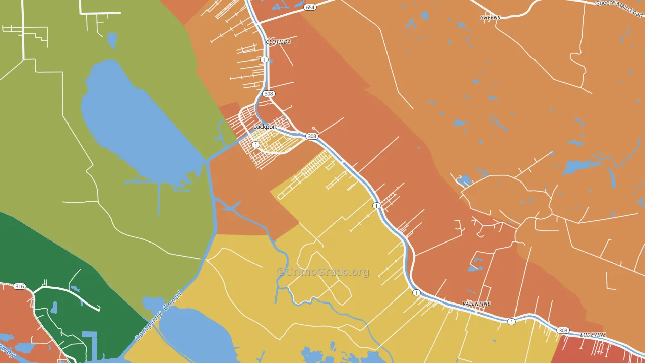70374, LA Map of Theft Rates