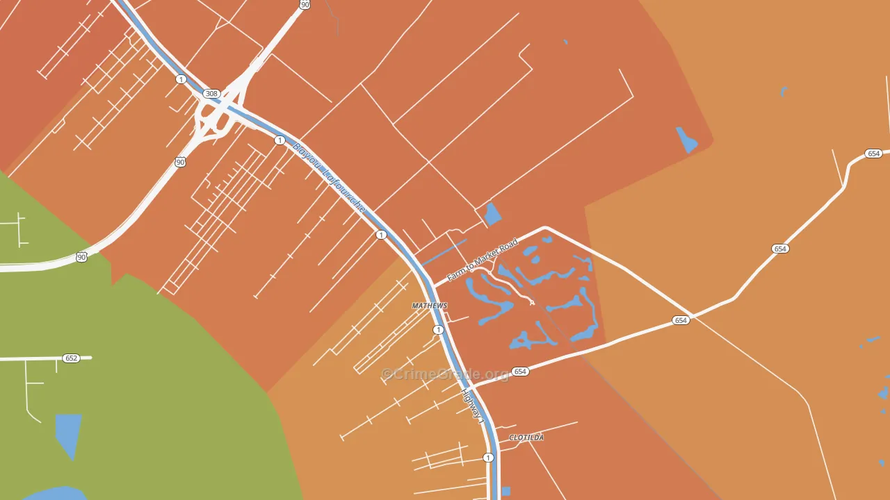 70375, LA Map of Theft Rates