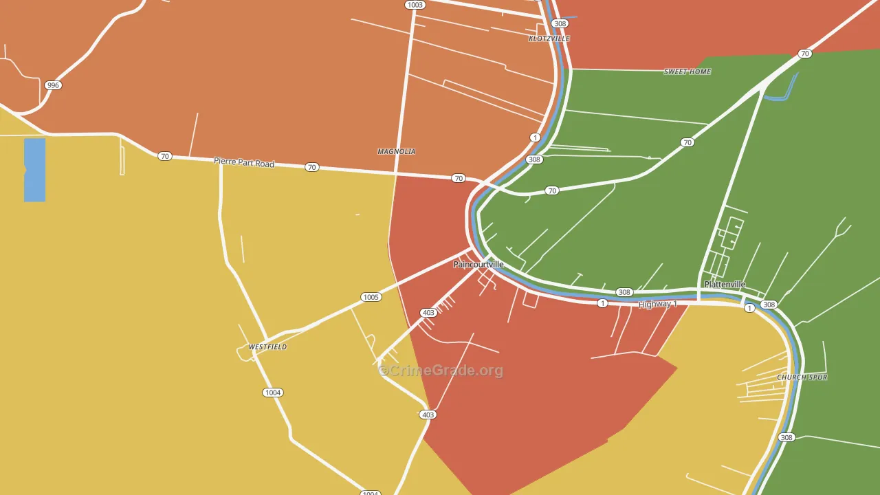 70391, LA Map of Theft Rates