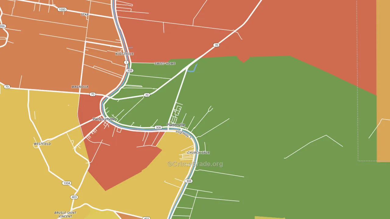 70393, LA Map of Theft Rates