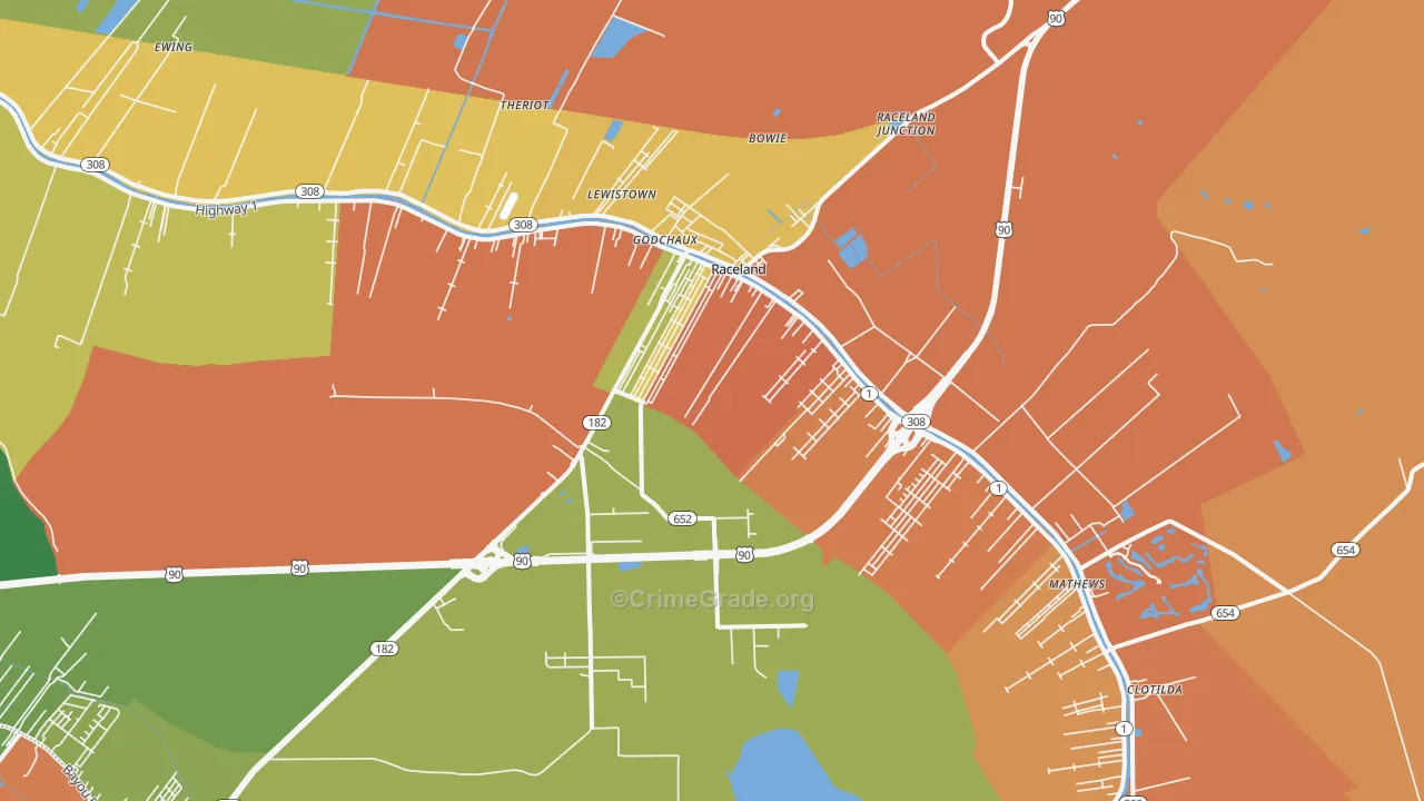 70394, LA Map of Theft Rates