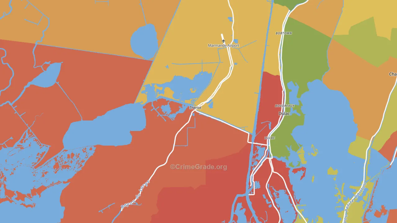 70397, LA Map of Theft Rates
