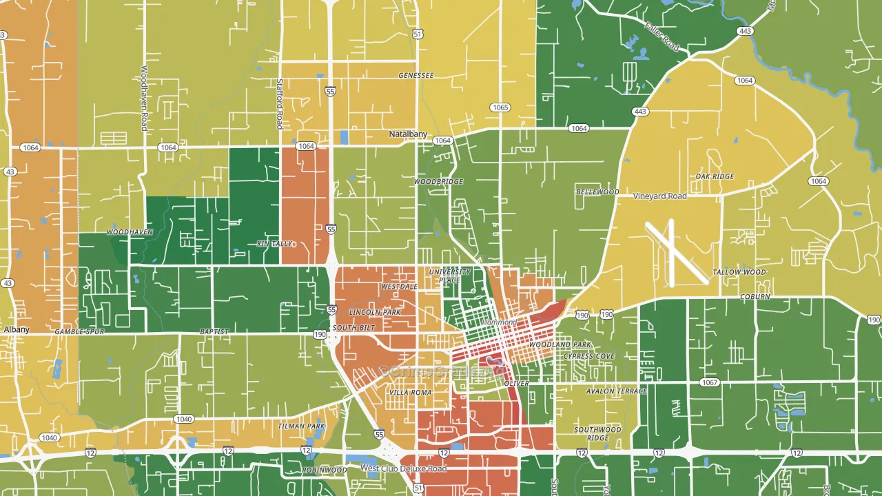 70401, LA Map of Theft Rates